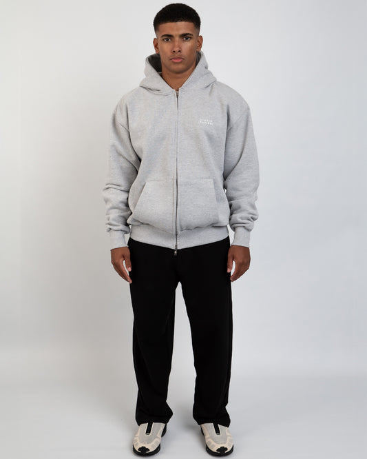 SPN_01 CORE ZIP HOOD HEATHER GREY